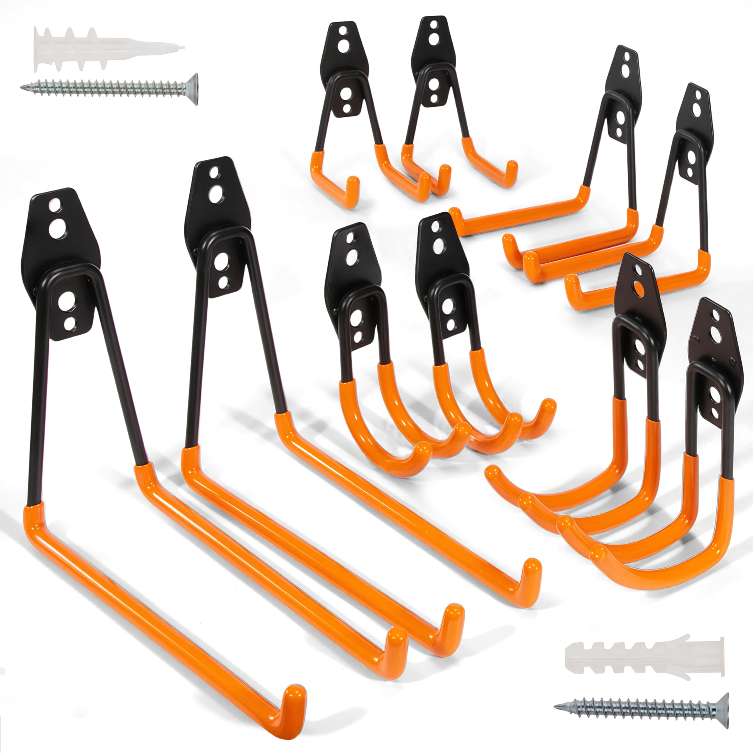 Ganci da Garage Pesanti Pratico Ganci in Acciaio per Garage per Riporre Attrezzi Pesanti Organizzare Utensili Elettrici Scale Oggetti Sfus 10 Pezzi
