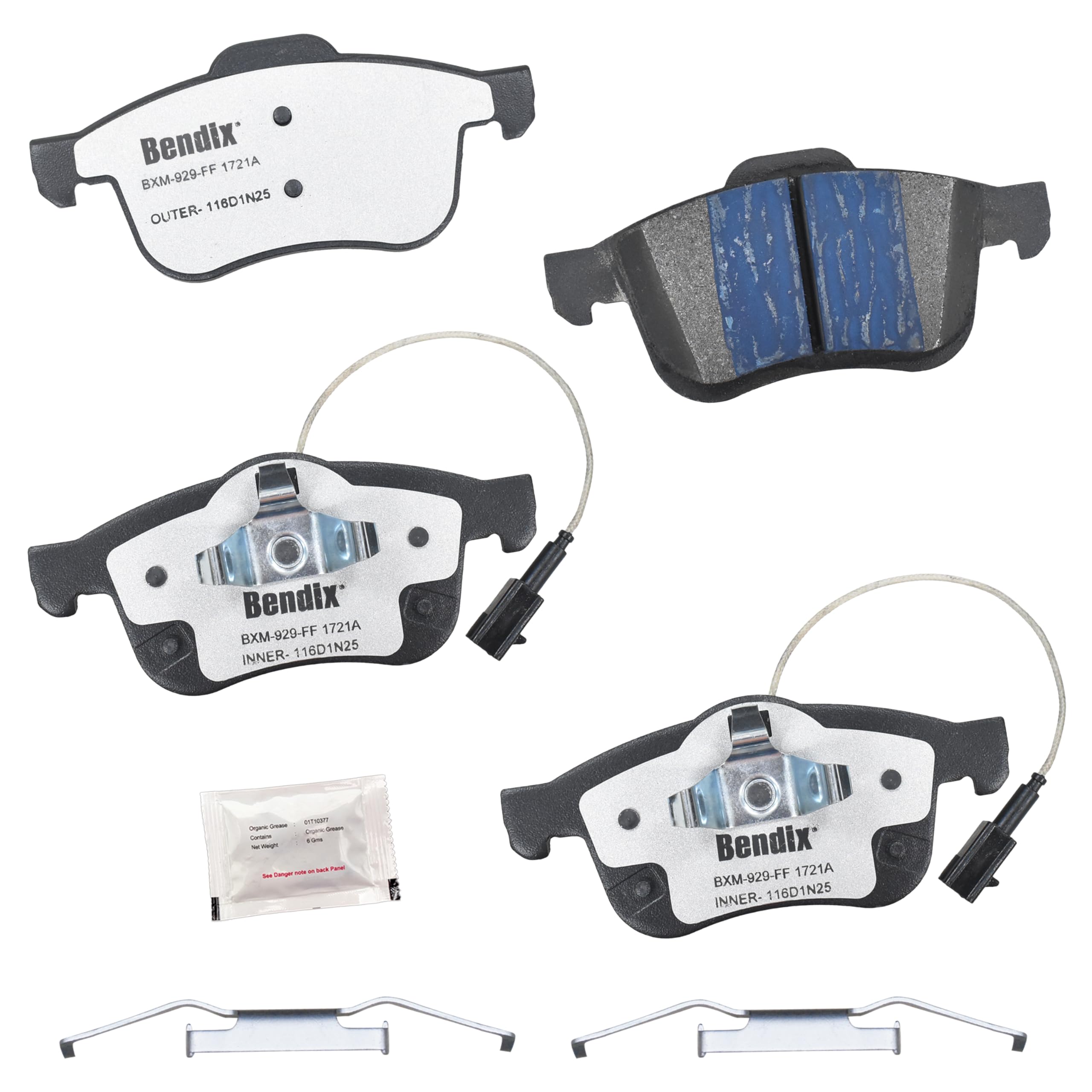 Bendix Fleet Metlok MKD1721AFM Semi-Metallic Front Brake Pads for Ram ProMaster City 2022-2015
