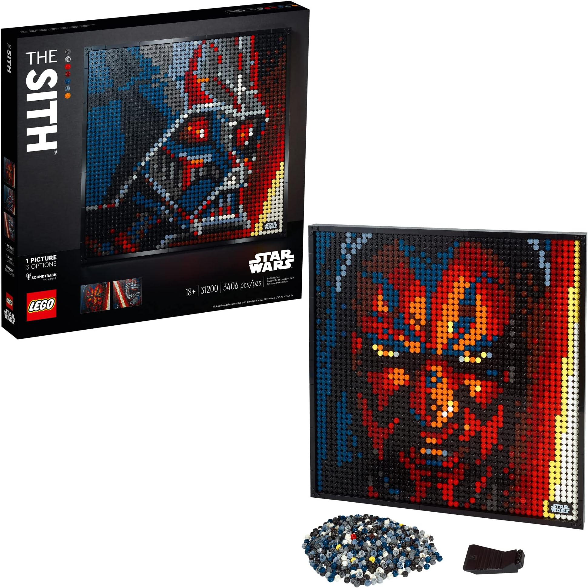 LEGO Art Star Wars The Sith 31200 Creative Sith Lord Building Kit; an Elegant Piece for Adults who Love Mindful Art Projects or The Dark Lords of The Sith (3,395 Pieces)