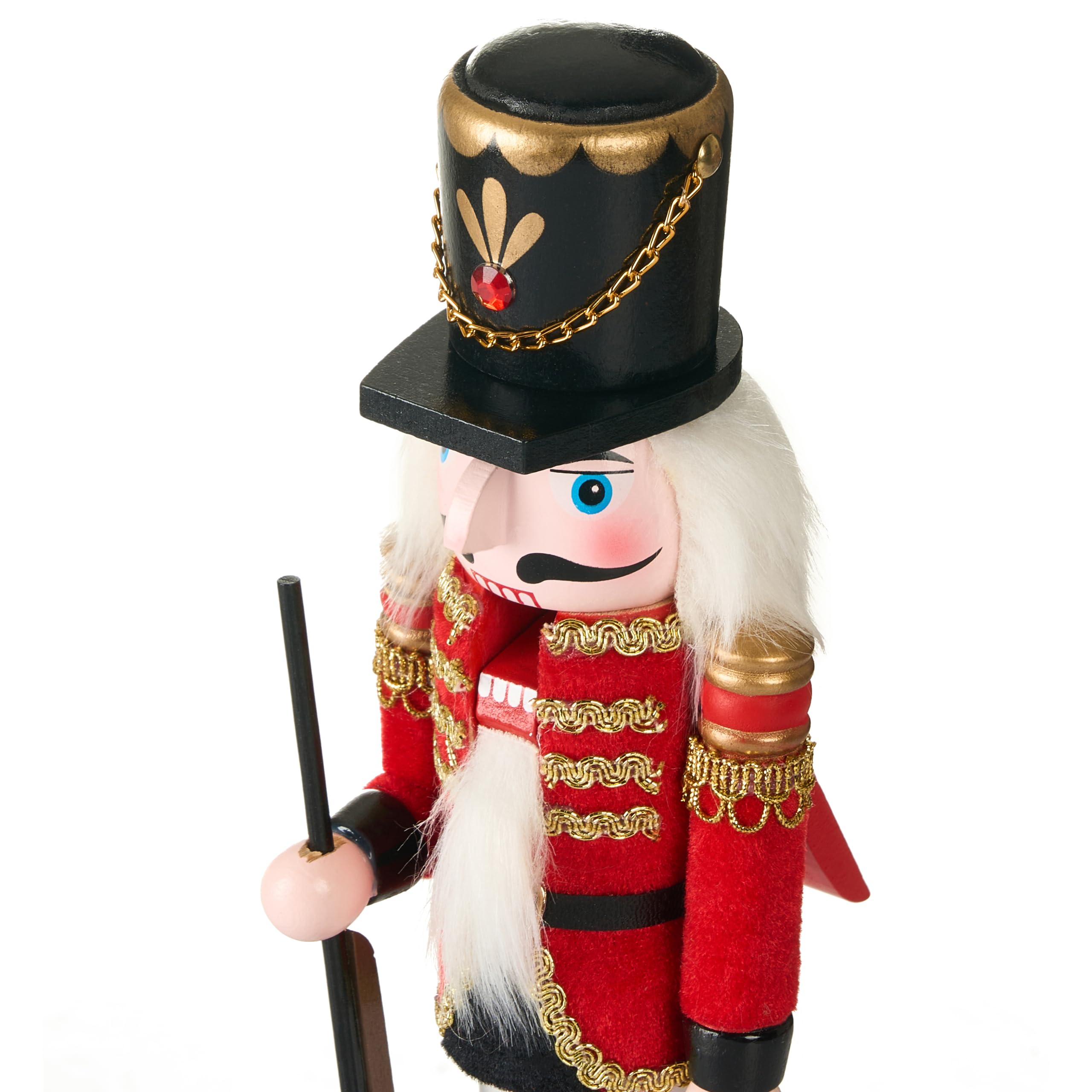 Beliani Lot de 3 Figurines en Forme de Casse-Noisette en Bois de Pin Accessoire Décoration de Noël Fait Main Rouge Lagan