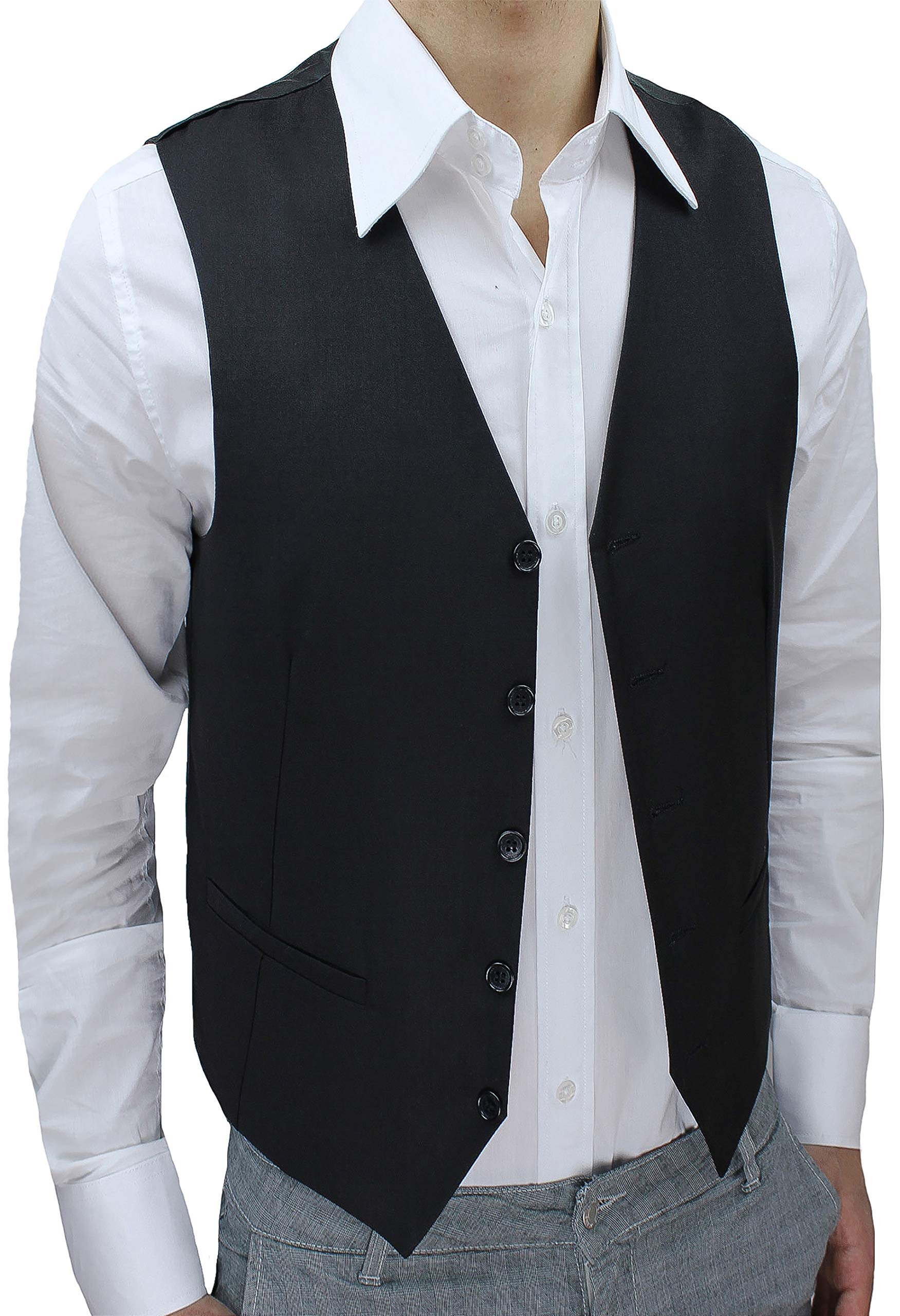 Gilet Uomo Elegante A Doppio Petto – Slim Fit In Jacquard, Retro Vintage Con Cinghie Regolabili, Per Matrimoni E Ufficio