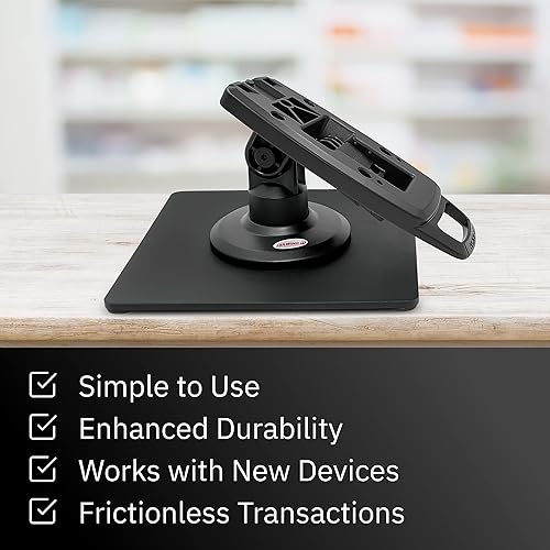 Miniatura 5 de ENS Tailwind Pax S80 - Soporte de terminal compacto de montaje en poste de 3 pulgadas con placa base de movilidad cuadrada independiente, color negro