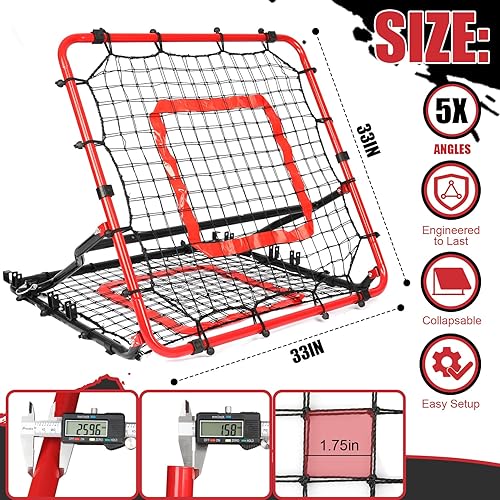 Miniatura 9 de Storgem Red de rebote de béisbol y sóftbol, red de rebote de retroceso, red de rebote de fútbol, rebote de campo, red de rebote de lanzamiento