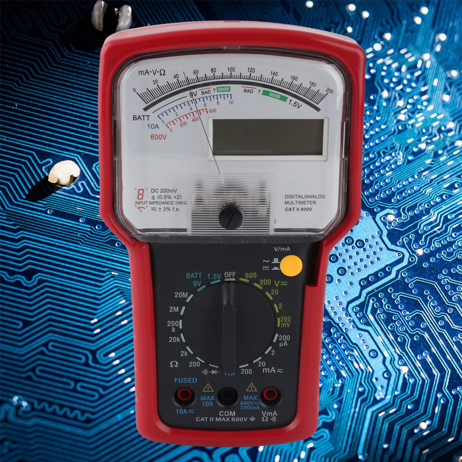 KT7030 Multimetro digitale analogico Alta sensibilità Tester elettrico multifunzione a doppio display ad alta precisione per elettricisti professionisti Ingegneri Appassionati di