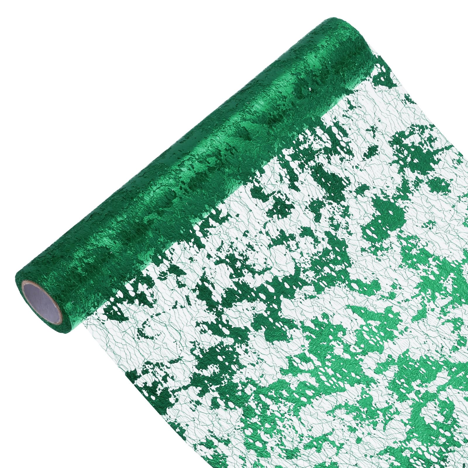 Chemin de table en maille métallique vert émeraude et paillettes chics