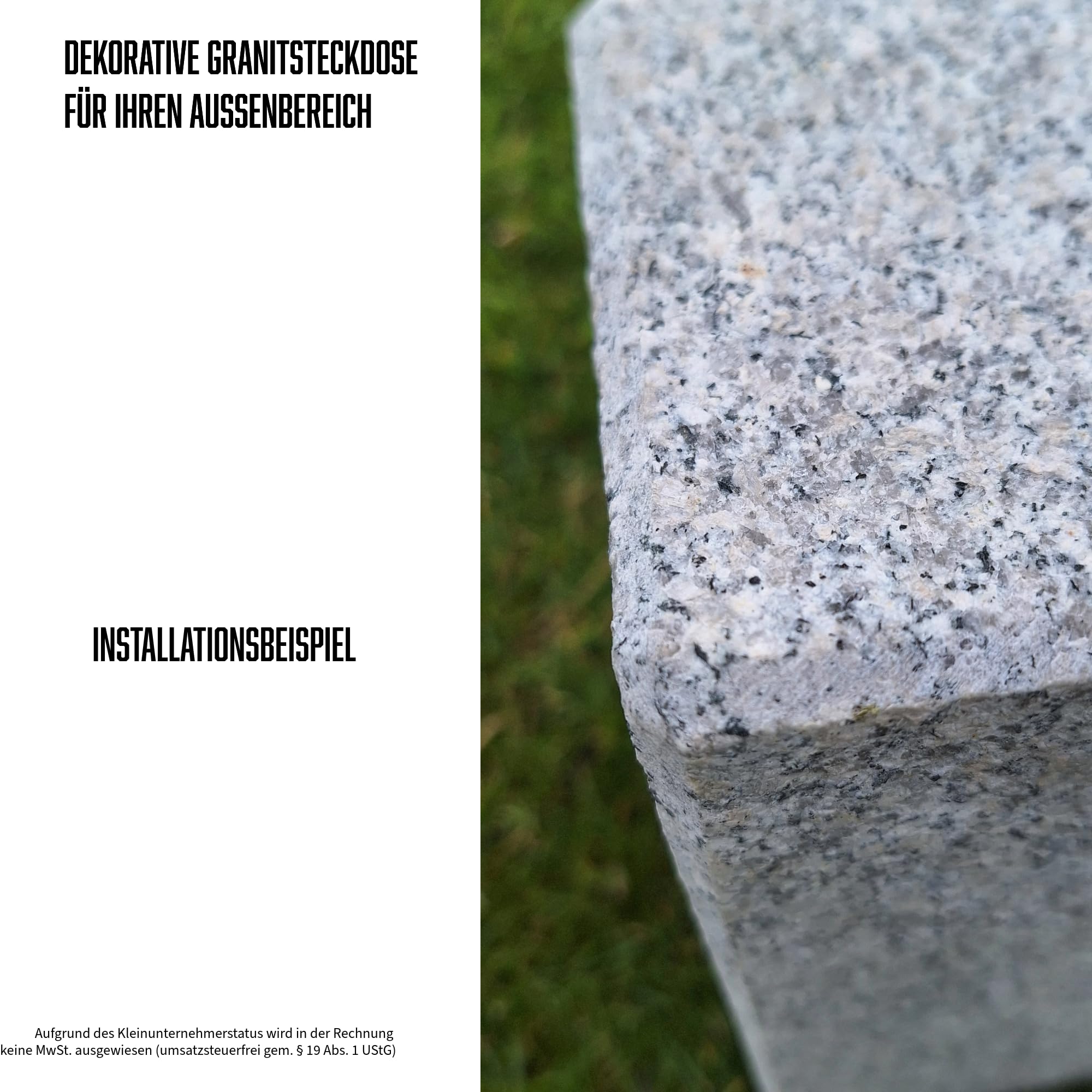 Doppel Granit Naturstein G603 25 x 12 x 12 cm Granitsteckdose Gartensteckdose Außensteckdose DoppelEinzel Steckdose Granitpalisade Steckdosensäule (G603 25 12 12 Doppel)