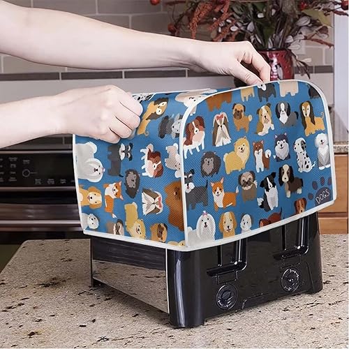 Miniatura 3 de Funda para tostadora de pan azul, a prueba de polvo, tamaño universal, para tostadoras de 4 rebanadas