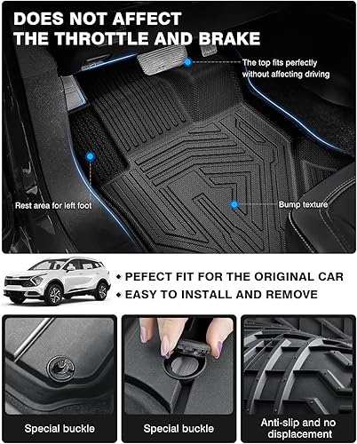 Vista 100 de Powerty Alfombras resistentes para BMW X3 2018 a 2024 y BMW X4 2019 a 2024, a medida para accesorios de X3 y X4, de elastómero termoplástico 3D