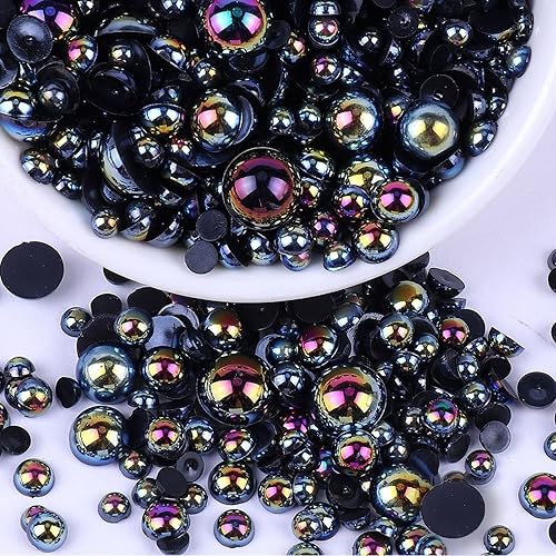 Miniatura 2 de 5600 perlas semicirculares de imitación con parte trasera plana para manualidades, 7 tamaños para manualidades, manualidades, joyería, zapatos,