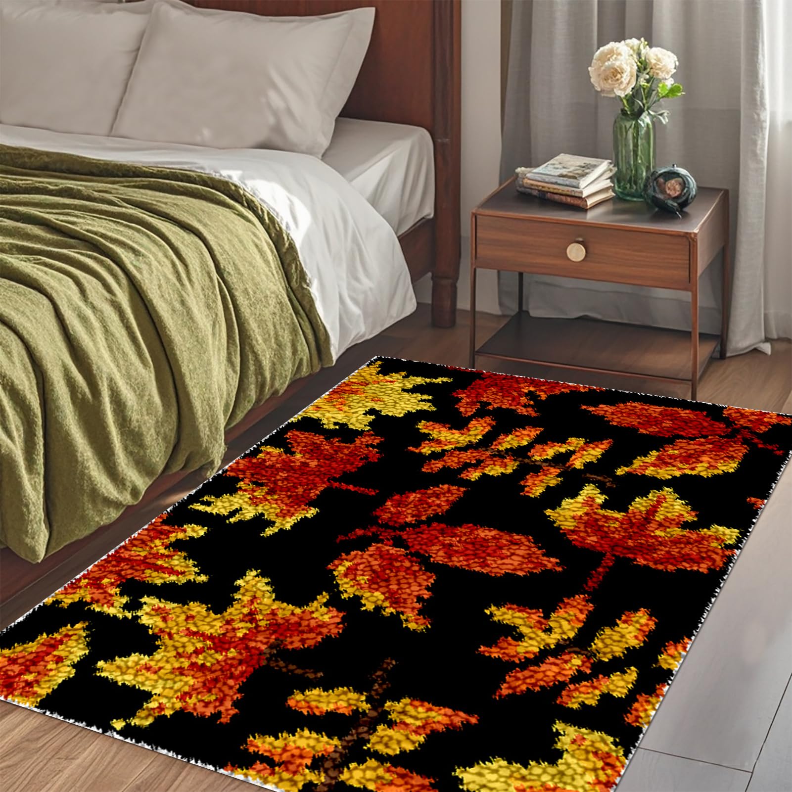 QUIYAEZY 130 x 150 cm zestaw haczyków zamykających zestawy do szycia gobeliny zestaw szydełkowy dla dorosłych początkujący duży haft zestawy dywaniki