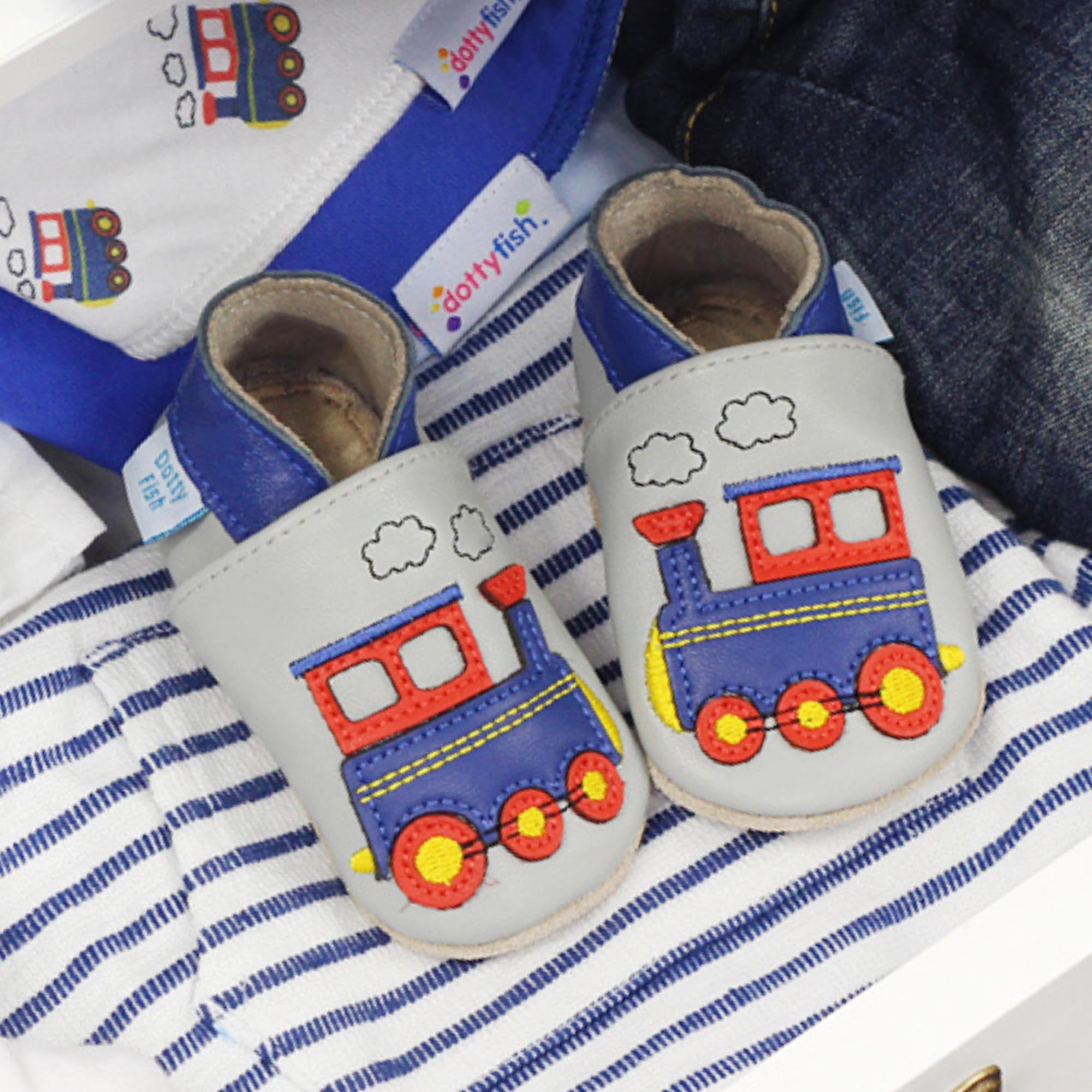 Dotty Fish Scarpe in Pelle Barefoot per Bambini, Antiscivolo, Primi Passi | Suola morbida, leggera, flessibile, traspirante, ampia zona delle dita