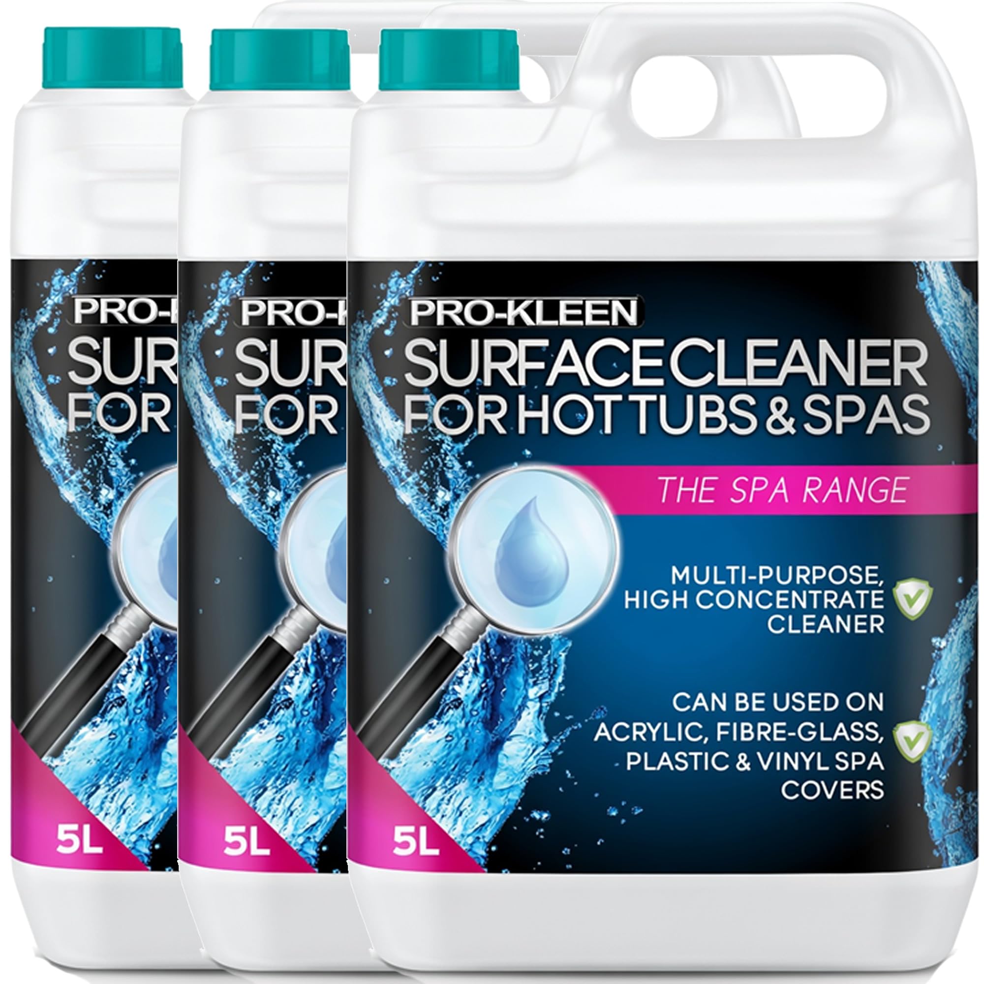 Pro-Kleen Hot Tub & Spa Surface Cleaner Spray (15L) - Removes Dirt, Oil & Grease - Deeply Cleans Hot Tub, Pool & Spa Shells
