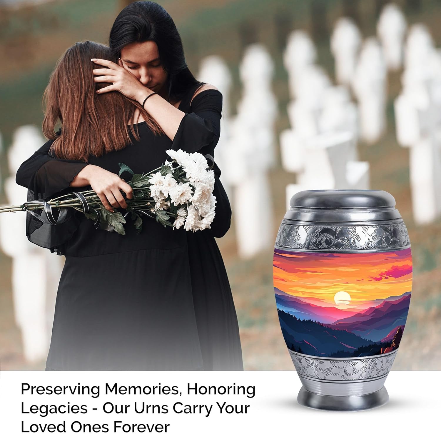 Mountain Keepsake for Adult Female - Funeral Urns for Human Ashes Adult Man - Small Cremation Urn for Women - Human Urn for Male Ashes - Burial Urns for Mom & Dad 3 Inch,1 Pc - Image 4