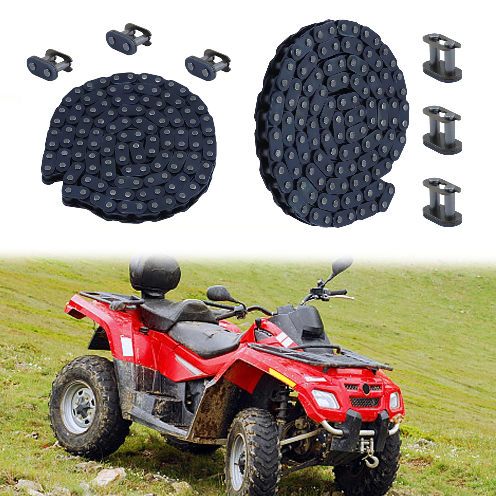 Catena A Pignone T8F Per Mini ATV E Dirt Quad 47CC 49CC - Con Maglie Master Di Ricambio