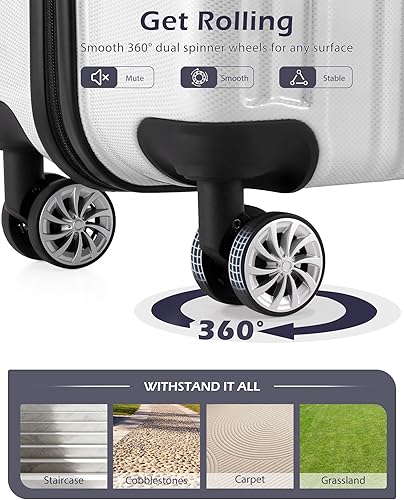 Miniatura 4 de Coolife - Maleta de equipaje ampliable (sólo 28 pulgadas) para PC + ABS con ruedas giratorias de 20 pulgadas, 24 pulgadas, 28 pulgadas, naranja