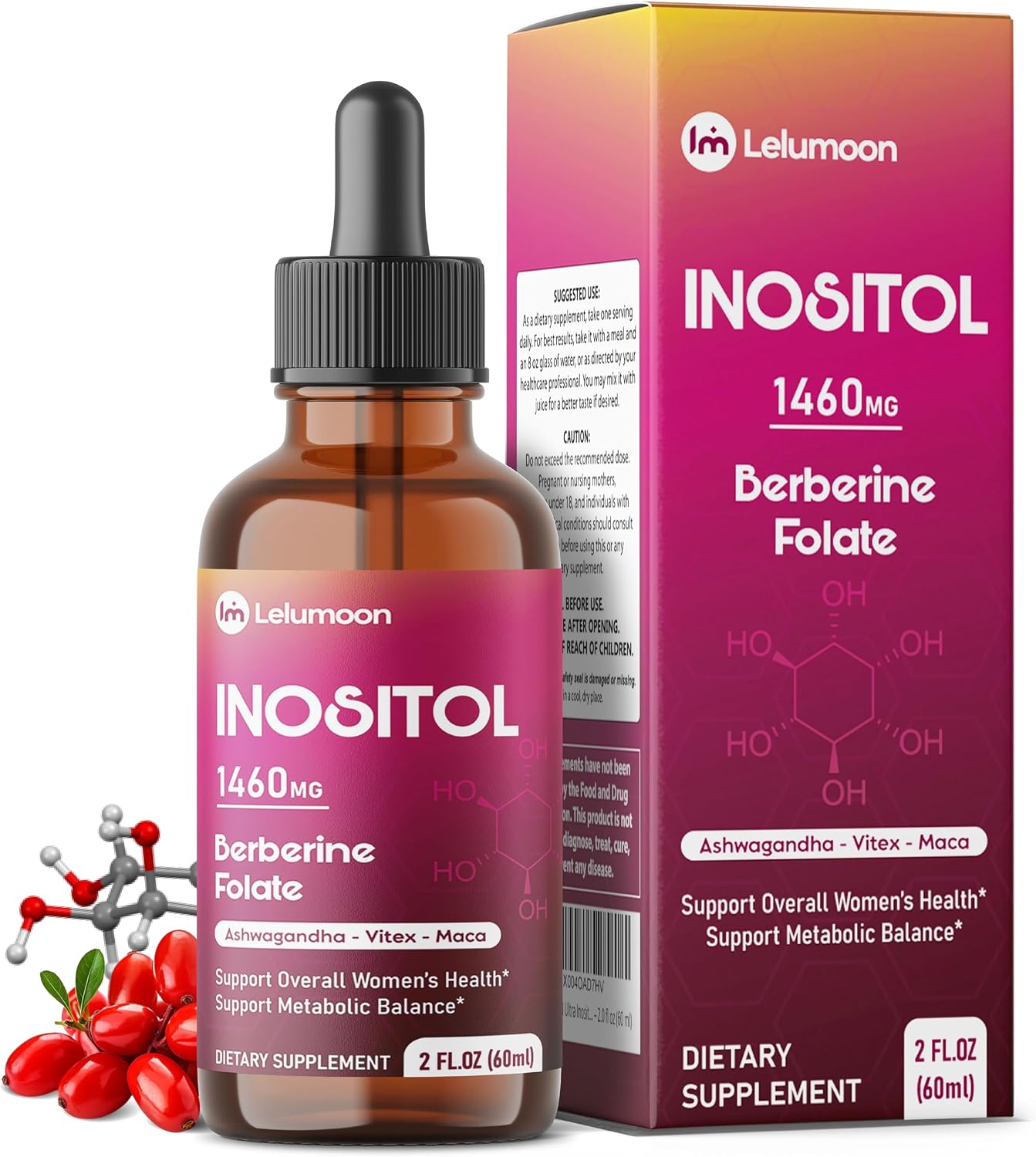 Liquid Inositol 1,460 mg 17-in-1 with Berberine, 2.0 fl oz (60 mL)
