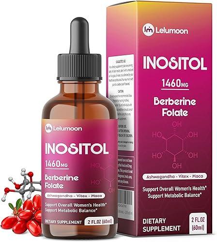 Ultra Inositol 1490 mg con berberina, DIM, Ashwagandha y Vitex – Apoya la salud de la mujer y el equilibrio metabólico – Fabricado en los Estados