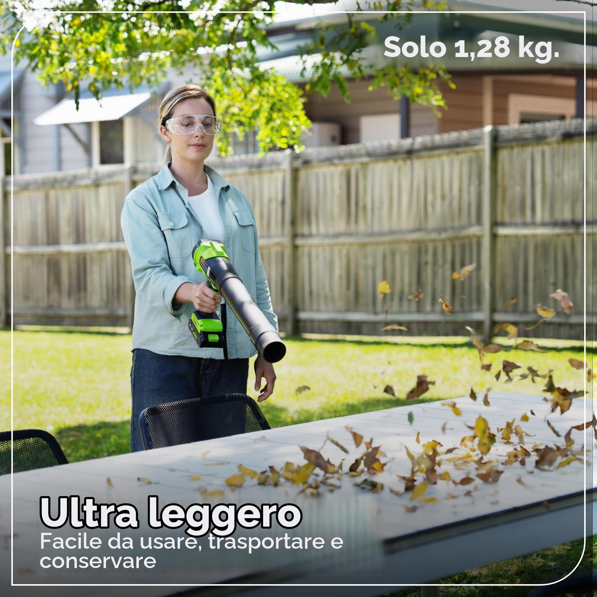 Greenworks 24V Soffiatore per Foglie a Batteria, 209km/h 7,65m³/min Potente da Giardino & Auto, Leggero & Compatto, Velocità Variabile con Blocco, Senza Batteria BLH22SA1