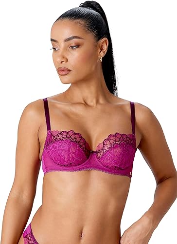 Gossard Women's Swirl Balconette Bra- Non-Padded, Everyday Basic, Purple (Raspbe