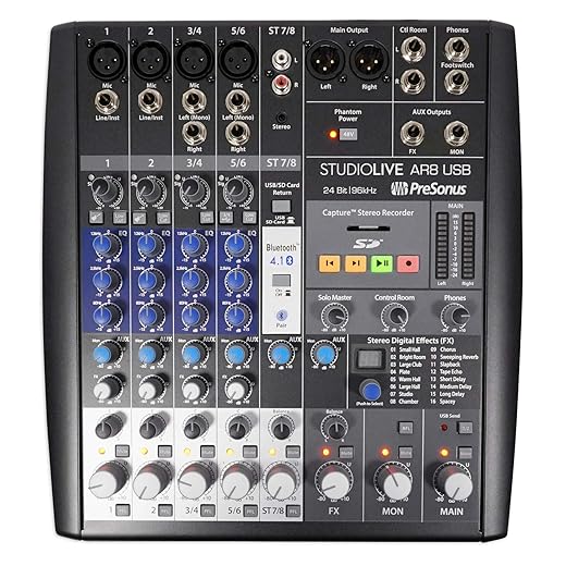 PreSonus StudioLive AR8 USB 8-Channel hybrid Performance and Recording Mixer