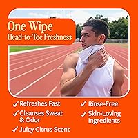 Vista 3 de Toallitas corporales HyperGo XL para mujeres y hombres – 30.5 cm x 30.5 cm Toallitas de limpieza corporal completas sin enjuague, 20