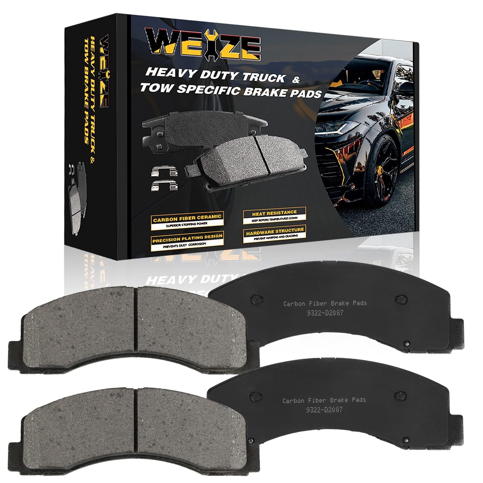WEIZE Front Carbon Fiber Ceramic Brake Pads (D2087)