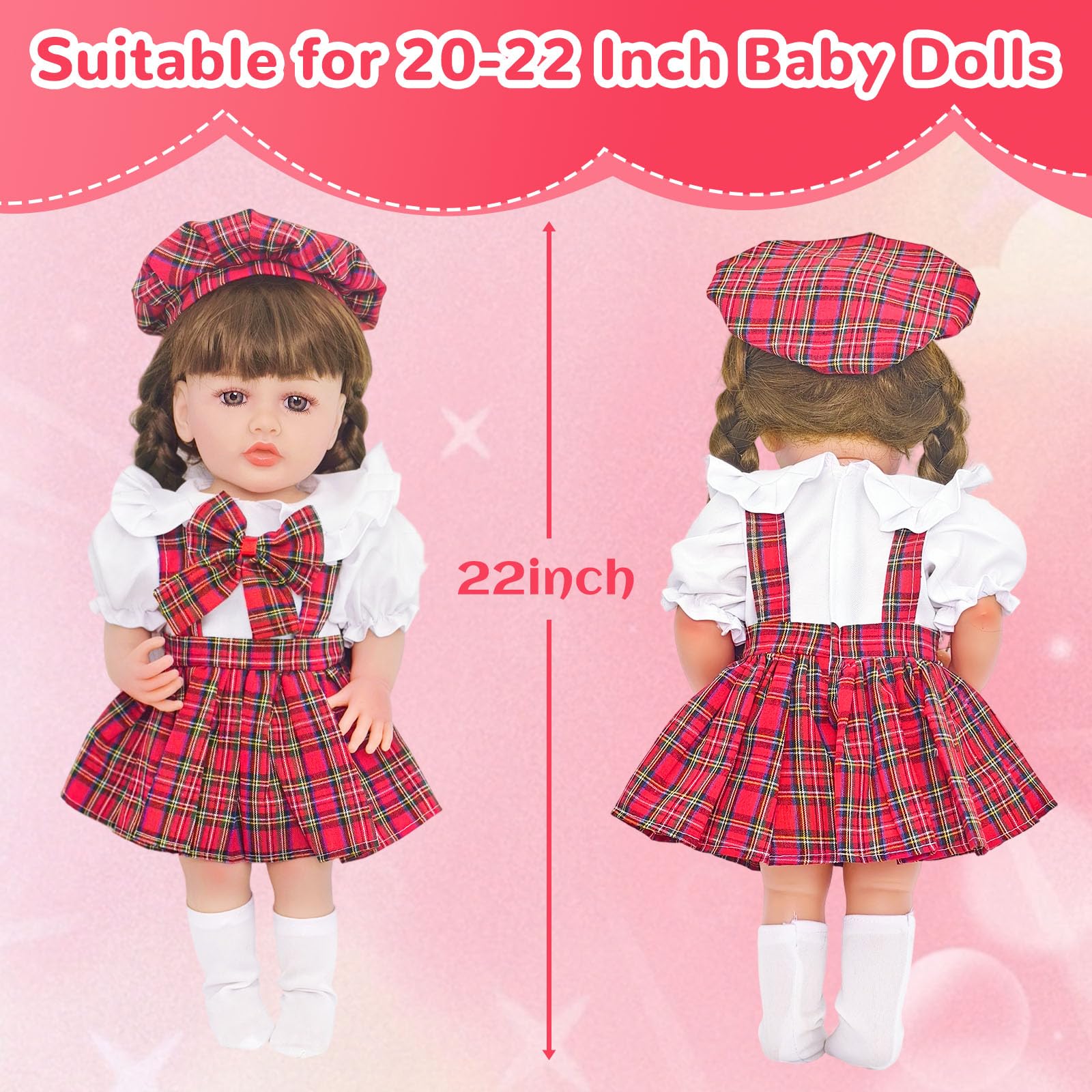 WanderGo Baby Doll Clothes for 20-22 inch Dolls - Image 3