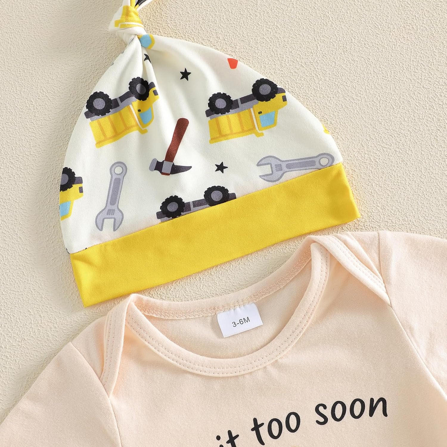 Baby Boy Summer Outfit Short Sleeve Is It too Soon to Ask for A Truck Romper Pants Hat Set 3pcs Newborn Spring Clothes