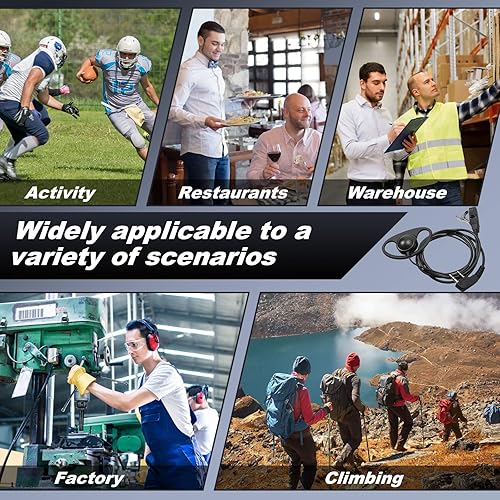 Miniatura 7 de 24 auriculares de radio con micrófono de 2 pines, auriculares de radio en forma de D, Walkie Talkie con micrófono, Walkie Talkie, compatible con