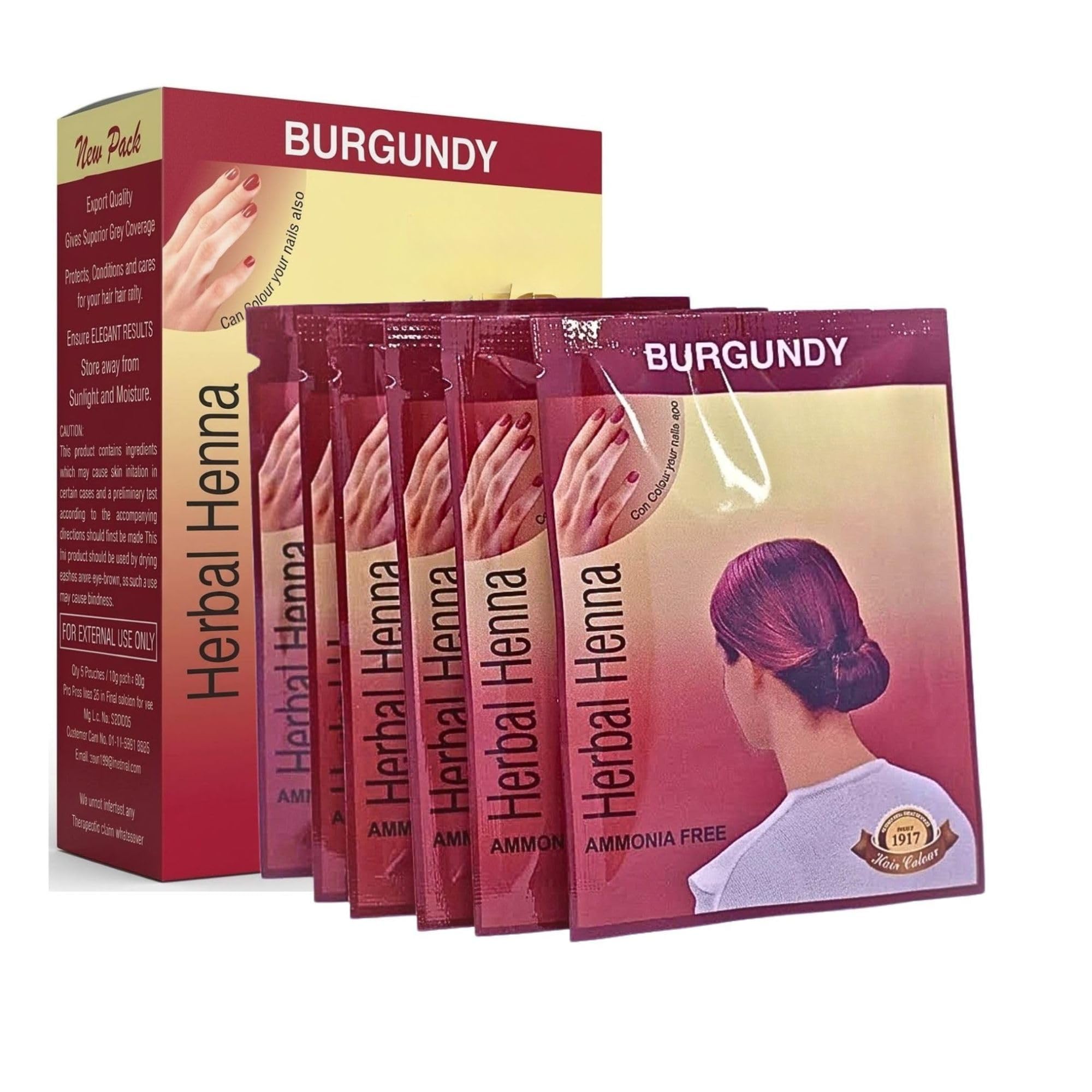 Herbal Henna Burgundy Hair Colour Powder Natural Herbal Hair Dye Long-Lasting Burgundy Shade Unisex Mehndi 60g (Pack of 6)-picture-37