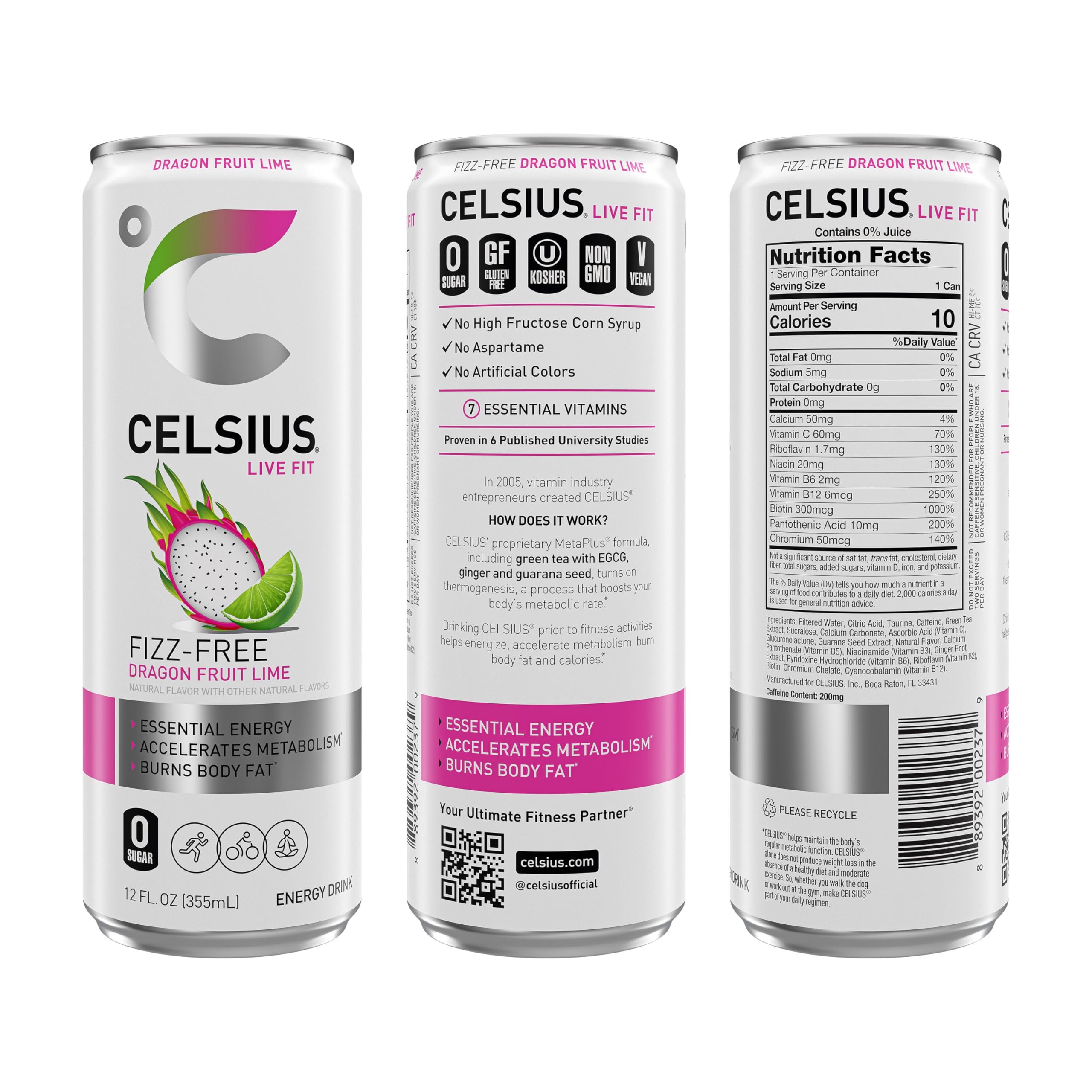 Celsius 12oz SS (National Launch) - Dragonfruit Lime