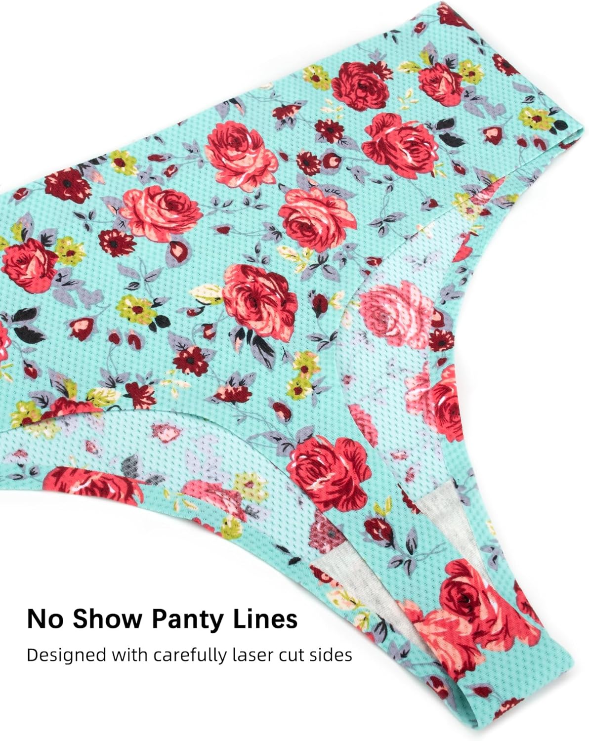 voenxe Seamless Women Underwear Thongs,High Waisted No Show Ladies Panties,Breathable Comfy Active Hi Rise Cut Undies,5-Pack - Image 5