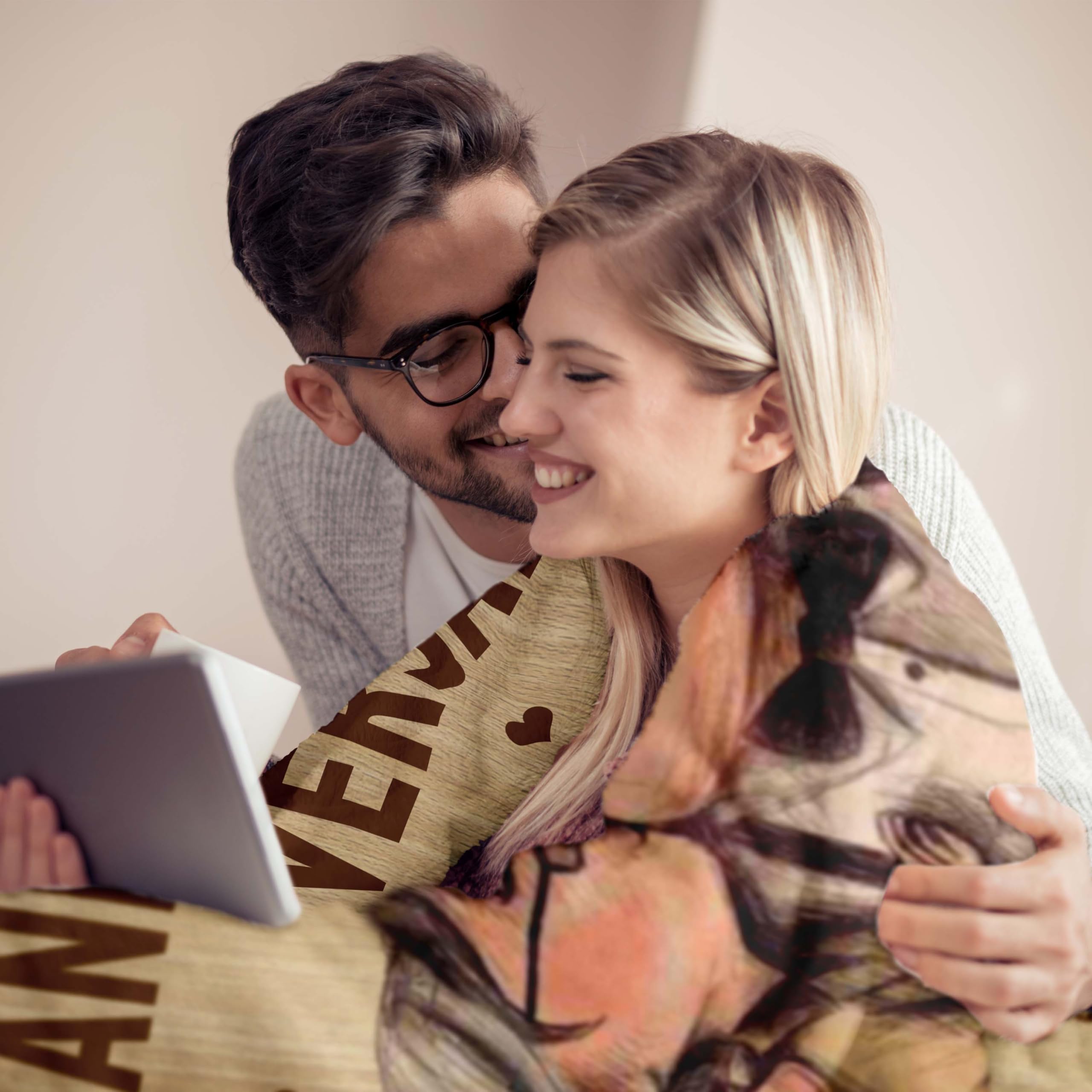 Regalo Anniversario per Lui Lei, Regalo Anniversario Matrimonio, Anniversario Fidanzamento, Regalo Promessa di Matrimonio Sposi Originale, Regalo Fidanzato Fidanzata, Coppia Ti Amo Coperta 150x130CM