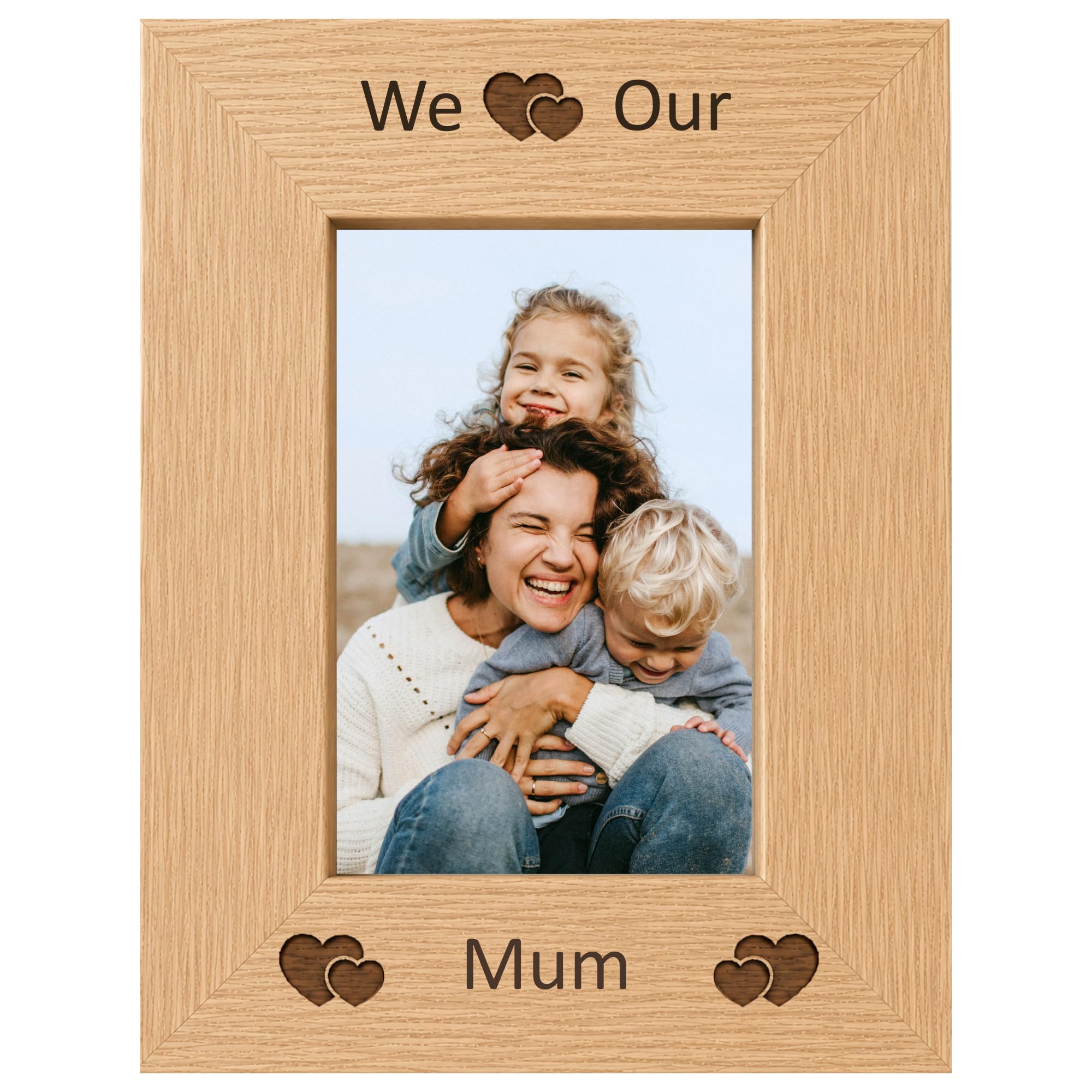 We Love Our Mum 6x4 Oak Effect Photo Picture Frame Keepsake Gift