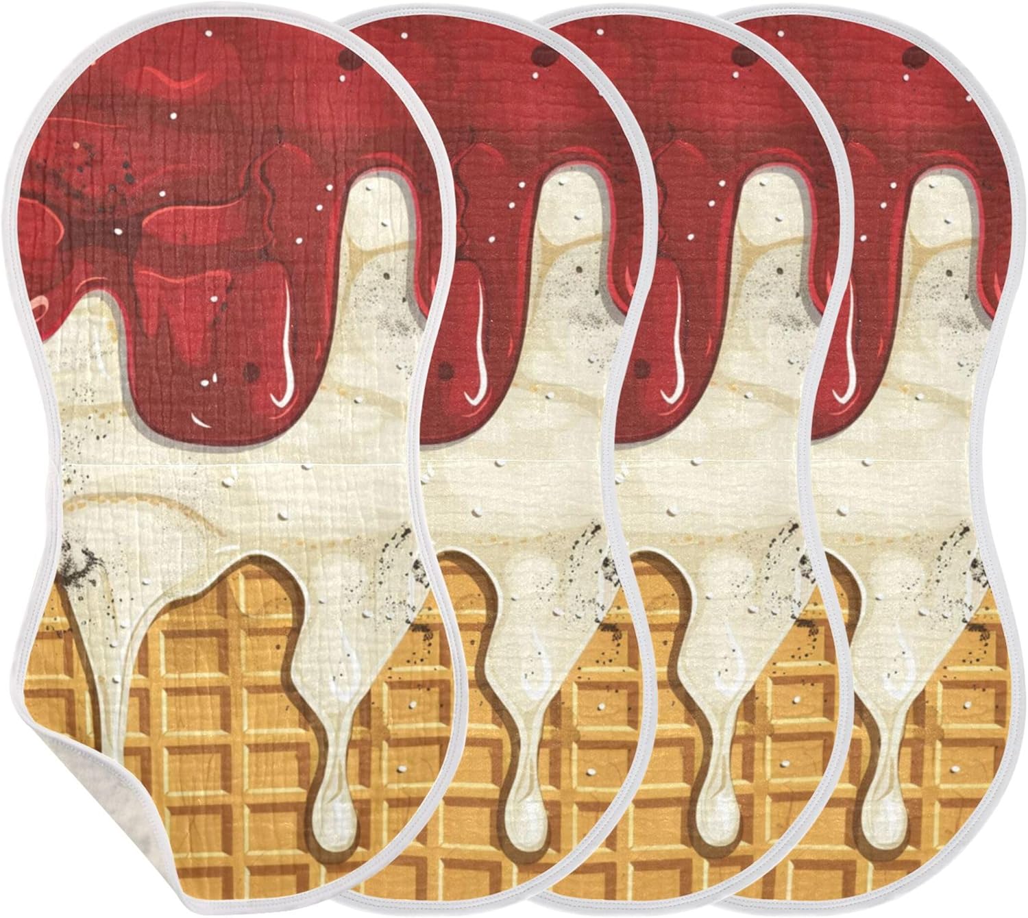 Ice Creams Galaxy Burp Cloths Baby Boys Girls Absorbent Soft Cotton Burping Cloths Rags 4 Pack