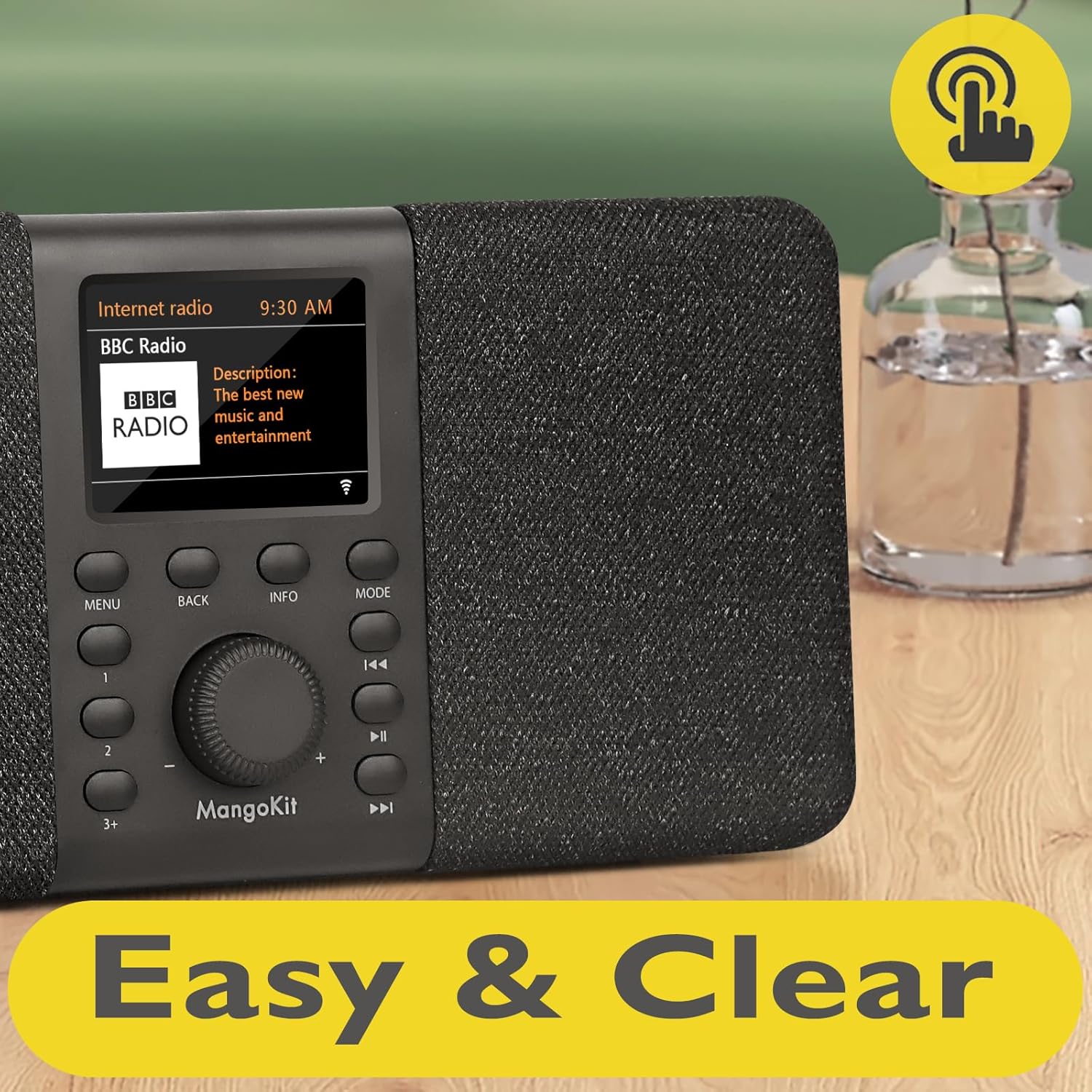 SR20 Smart Internet Radio with WiFi,Podcast Player, Bluetooth Speaker,Portable FM Radio,Mains and Battery Powered Radio,Stereo Sound,Color Display,Dual Alarms, Presets,App Control-Black 4 81HVCcNWf1L. AC SL1500