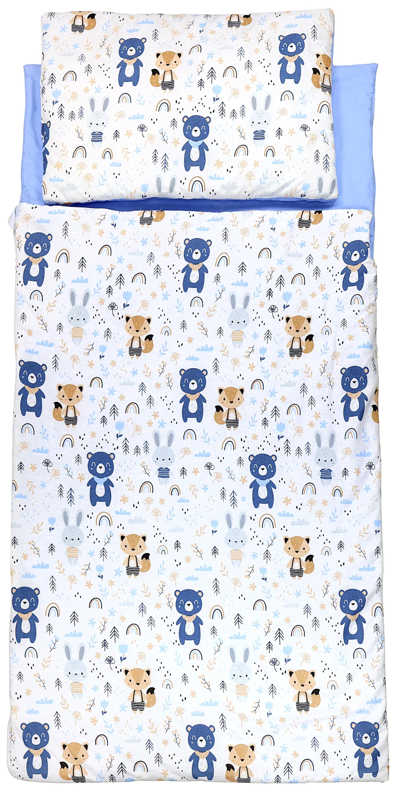 TupTam Sac de Couchage-Couverture avec Oreiller et Sac — Sac Enfant 135×70 cm pour Maternelle, Voyages et Maison