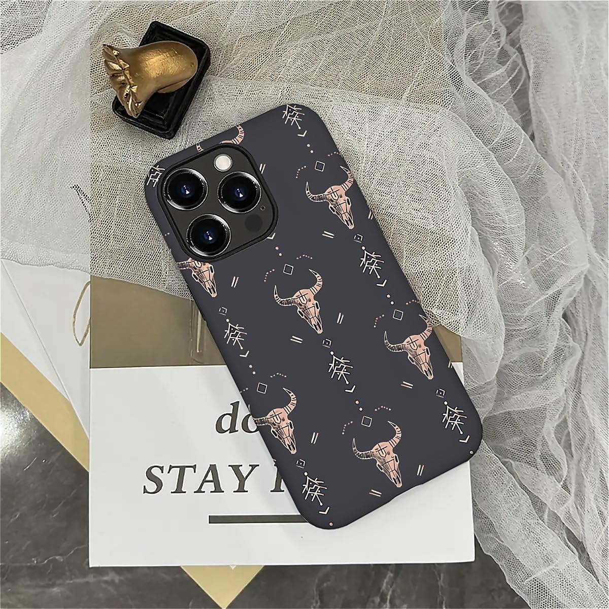 for iPhone 16 Pro Max Case, Hybrid 2-Layer Silicone Protective Matte Case for Girl Women Western Boho Country Southern Pattern for iPhone 16 Pro Max - Image 4