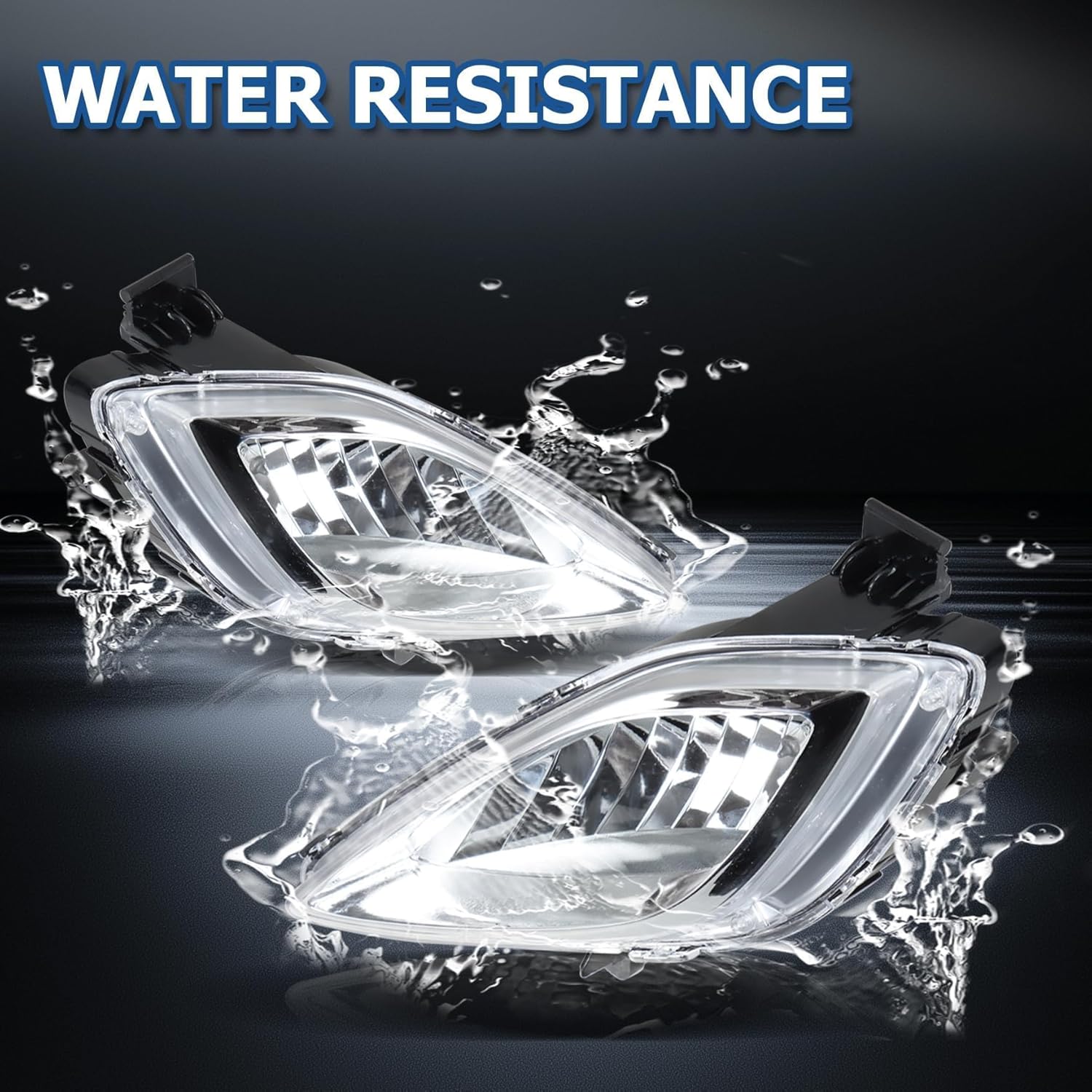 WFLNHB 1 Pair Fog Lights Assembly Replacement for Elantra 2011-2013 Clear Lens with Bulbs Wiring Harness & Switch Front Bumper Driving Lamps Fog Lights Assembly (Driver & Passenger Side)