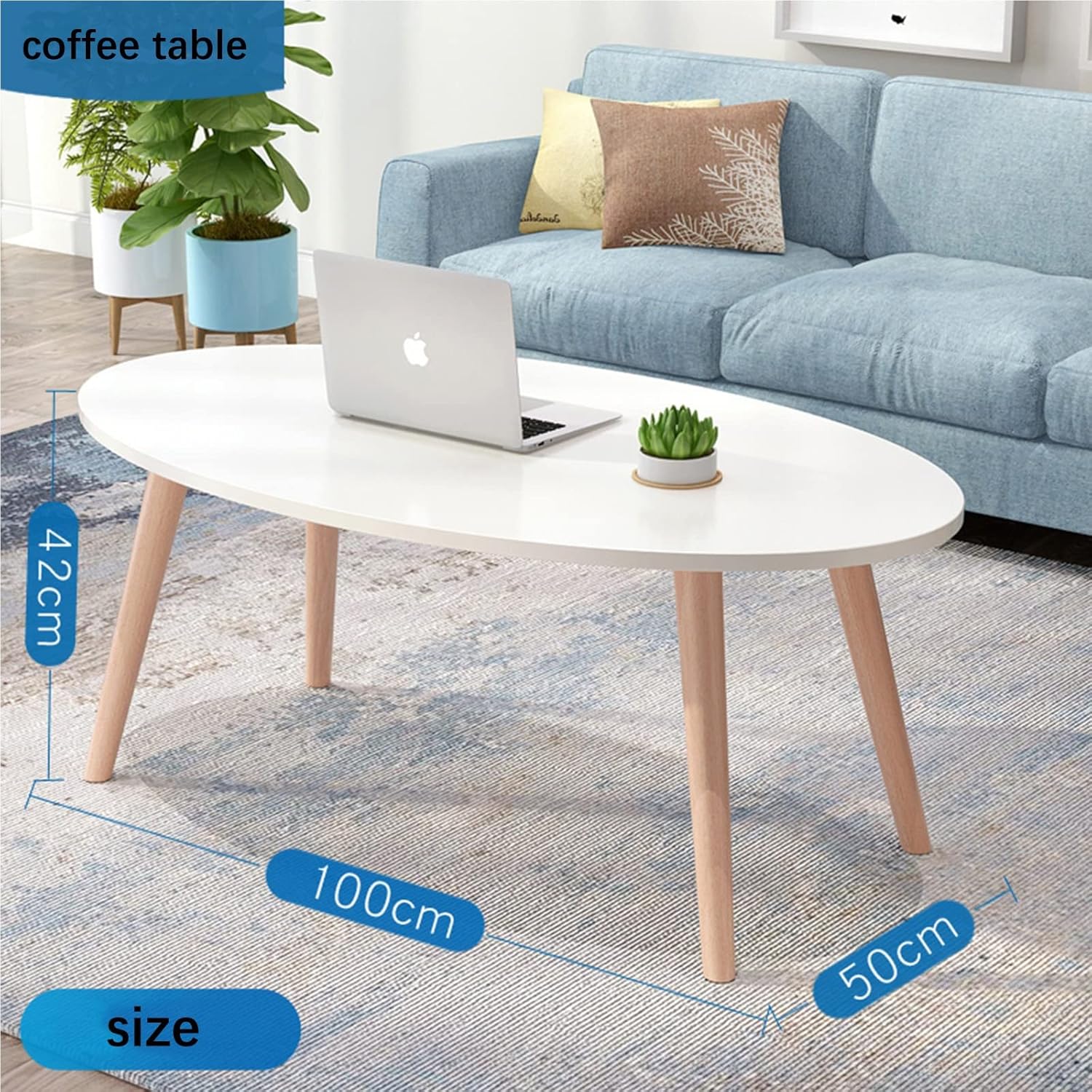 Coffee Table/Side Table/End Table,End Table, Sofa Table Oval Coffee Table Modern Coffee Tablesimple Industrial Modern Center Table,for Reception Rooms Living Room Dining Table
