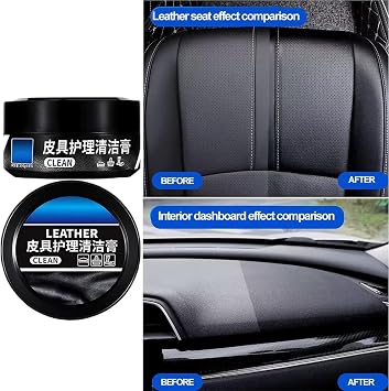 Leader Cleaning and Care Cream & Cleaning Paste for Leather Care, Automotive Interior Leather Cleaning Cream, Car Leather Conditioner Oil Paste, Leather Care Cleaning Paste for Car, Furniture (1Pcs)