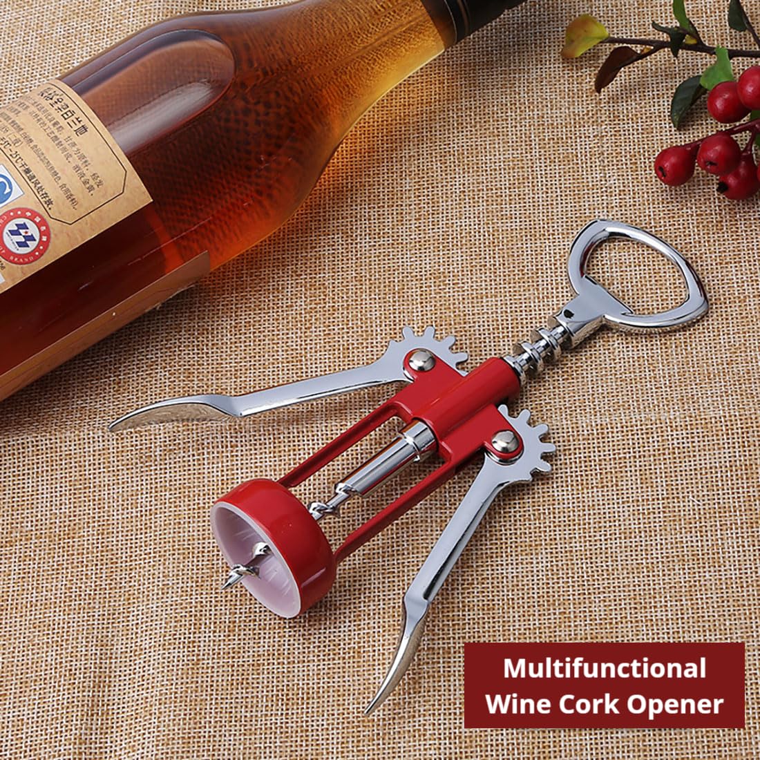 Premium Wing Corkscrew - Wine Opener with Stopper -7 Premium Wing Corkscrew - Wine Opener with Stopper -7