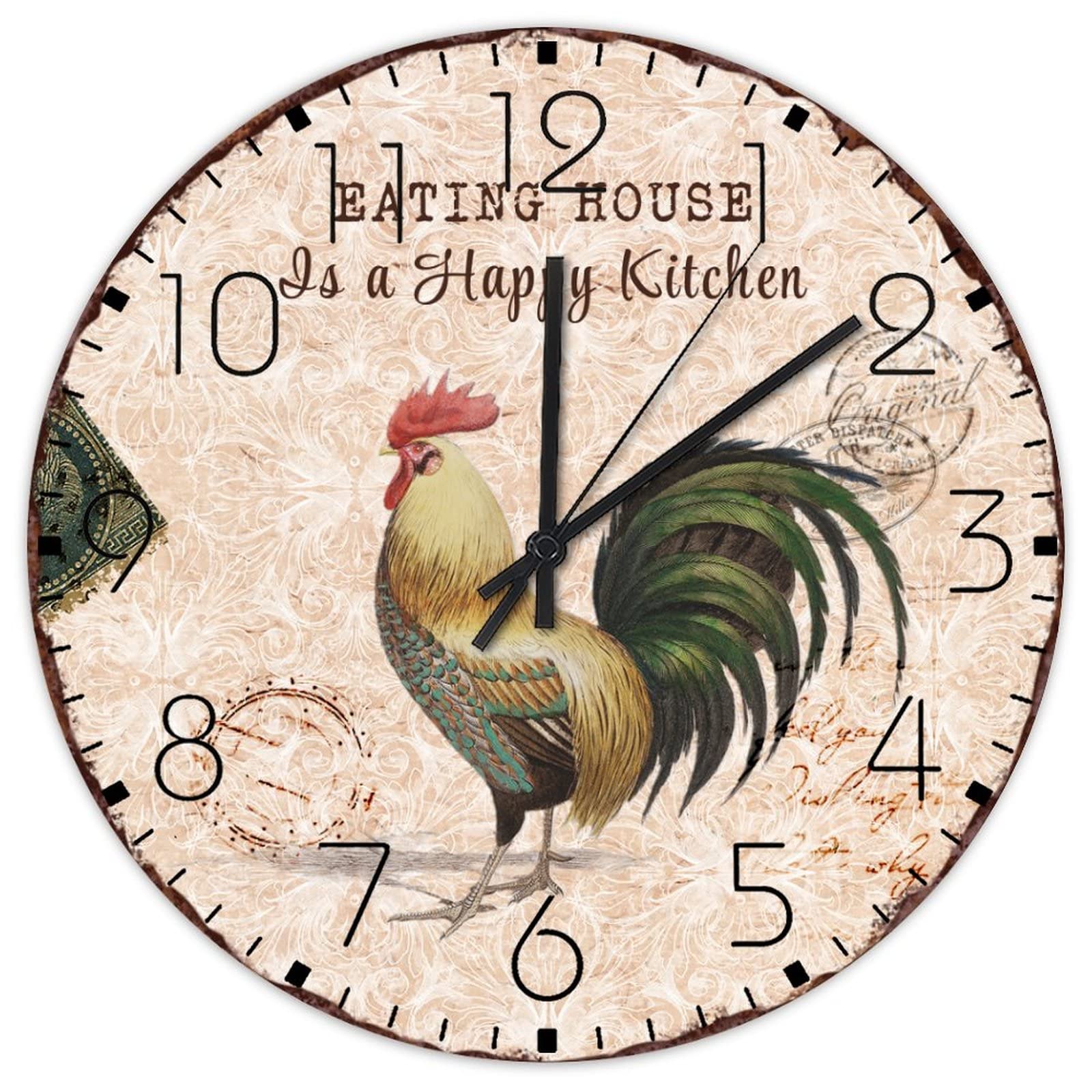 Horloge murale vintage en bois 38 cm cadeau idéal maison et cuisine
