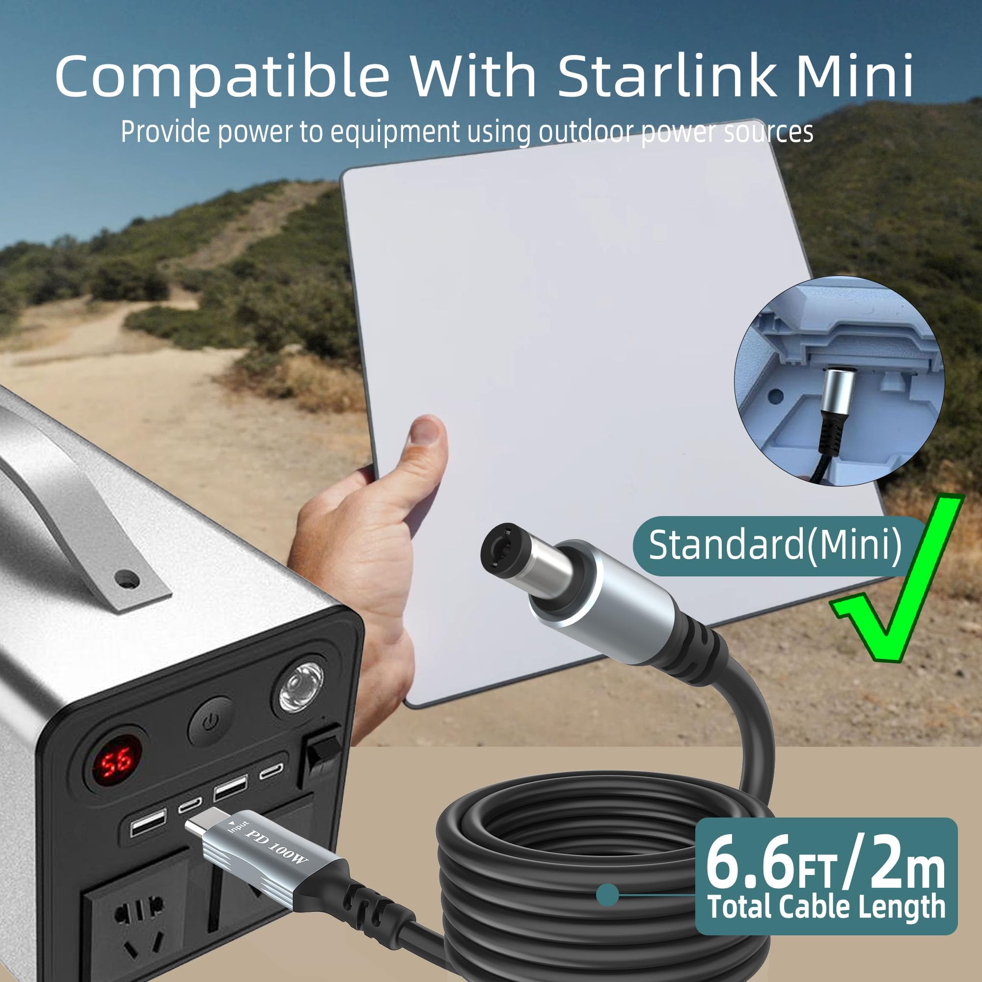Kabel zasilający USB C na DC 5,5 mm x 2,1 mm, wejście USB C do DC5521 20 V 5 A, współpracuje z ładowarką PD i power bankiem PD