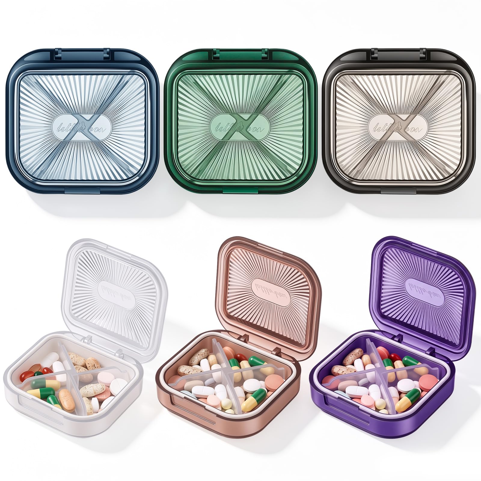 Kigley 6 Pcs Travel Swab Container with Lid, Multicolor, 2.95 x 2.75 Inch