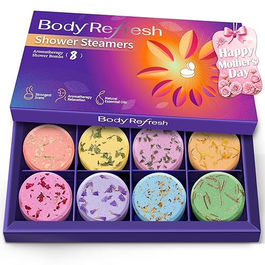 Shower Steamers Aromatherapy - 8 Pack Shower Bombs with Essential Oils, Christmas Gifts for Women Stocking Stuffers, Birthday Gifts for Women Girlfriend Her Self Care Relaxation Home SPA Stress Relief