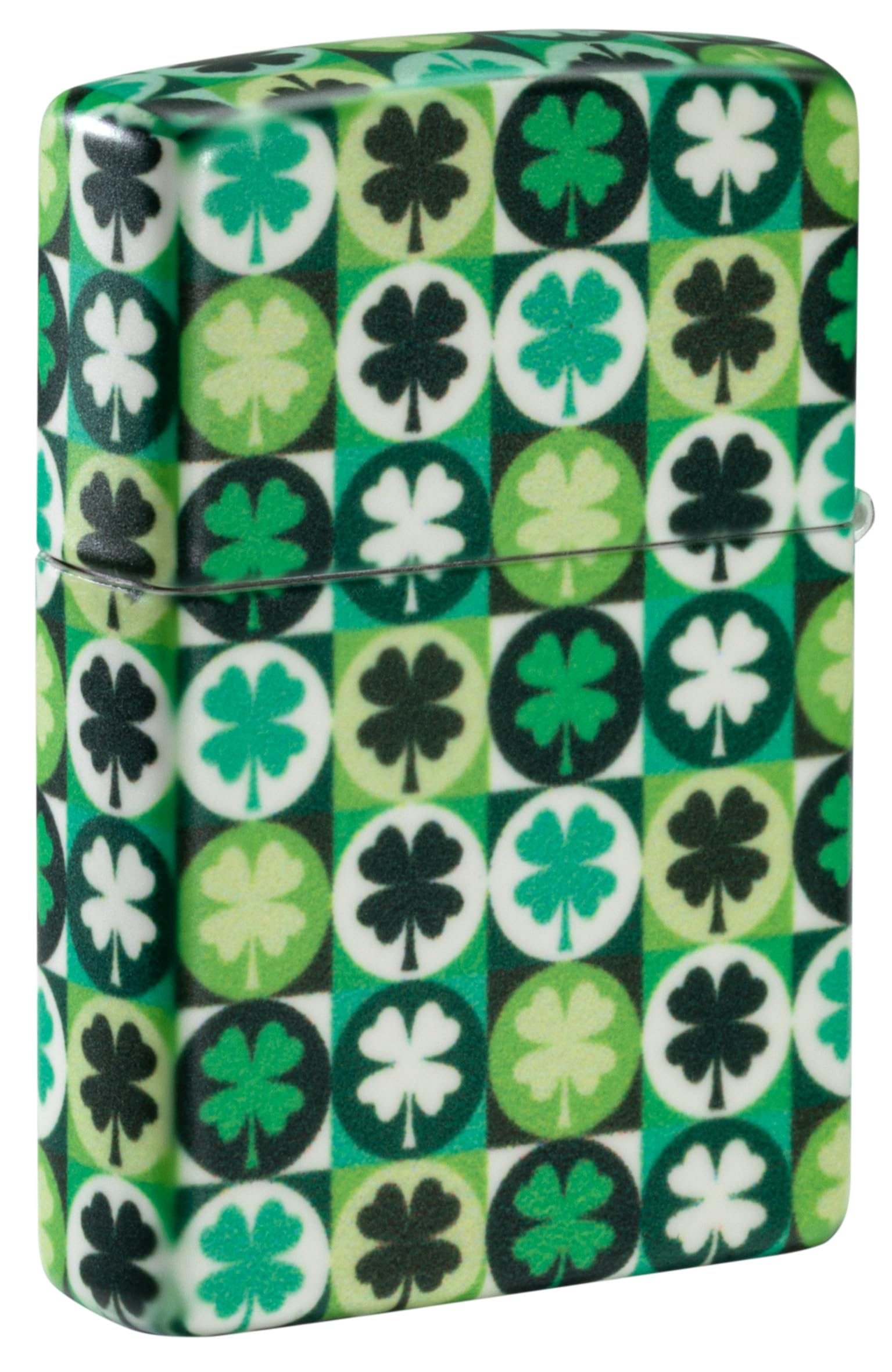 Zippo Briquet Tempête - Modèle Clover avec Trèfles - Vert 540 Color, Lueur dans Le Noir - Rechargeable - Réutilisable - Design Coupe-Vent - Coffret Cadeau - Fabriqué aux États-Unis