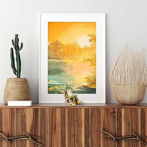 Miniatura 6 de Jetec Estatua de jardín de rana en miniatura, hada en miniatura, accesorio para exteriores, estatuas de rana solar, estatuas de resina para patio,