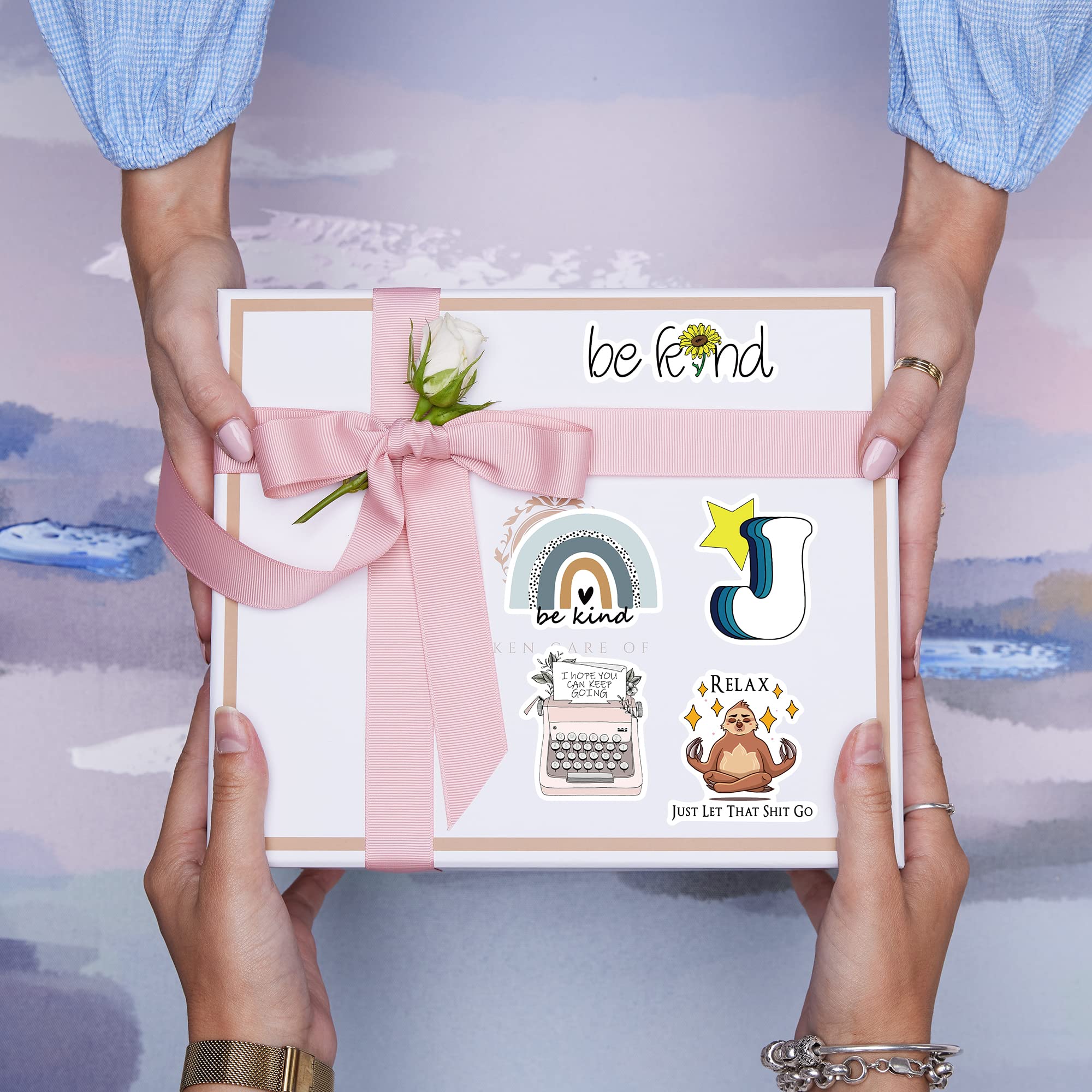 Cute Water Bottle Stickers 50PCS Aesthetic Kawaii Stickers VSCO Girl Waterproof Stickers for Laptop Car Phone Hydro Flask Trendy Stickers for Adults Teens