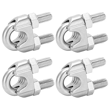 9/16 Inch M14 Wire Rope Cable Clip Clamp, Wire Rope Cable Clip Clamp U Bolt Saddle 4PCS M14 Stainless Steel 9/16 Inch for Awnings for Patio Furniture